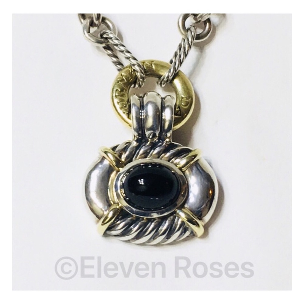 David Yurman Large Black Onyx Enhancer Pendant